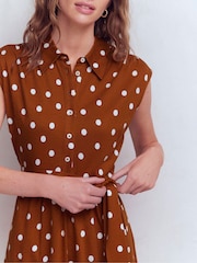 Boden Brown Honor Short Jersey Shirt Dress - Image 2 of 6