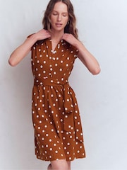 Boden Brown Honor Short Jersey Shirt Dress - Image 4 of 6