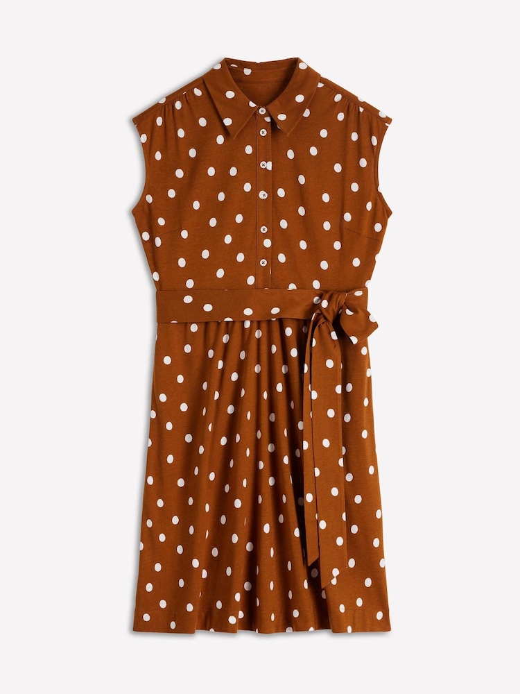 Boden Brown Honor Short Jersey Shirt Dress - Image 6 of 6