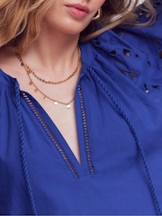 Boden Blue Embroidered Sleeve Kaftan - Image 2 of 5