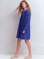 Boden Blue Embroidered Sleeve Kaftan - Image 4 of 5