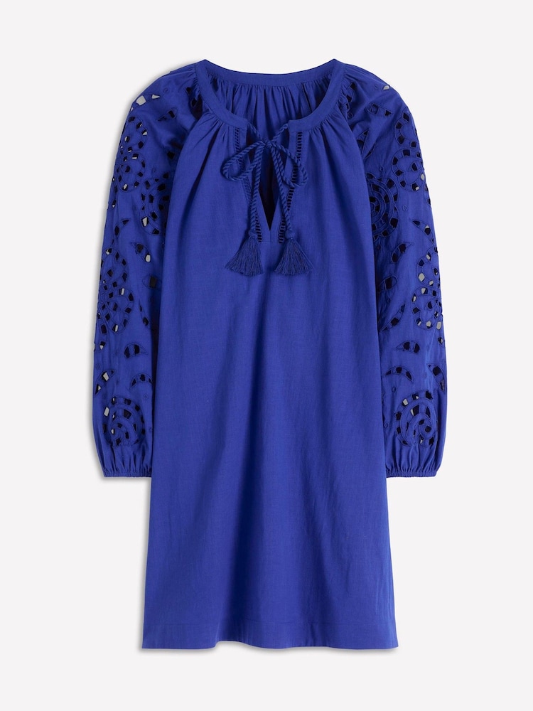 Boden Blue Embroidered Sleeve Kaftan - Image 5 of 5