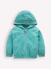Boden Blue Relaxed Towelling Hoodie - Image 1 of 3
