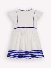 Boden Cream Flutter Sleeve Ric Rac Dress - Image 2 of 3