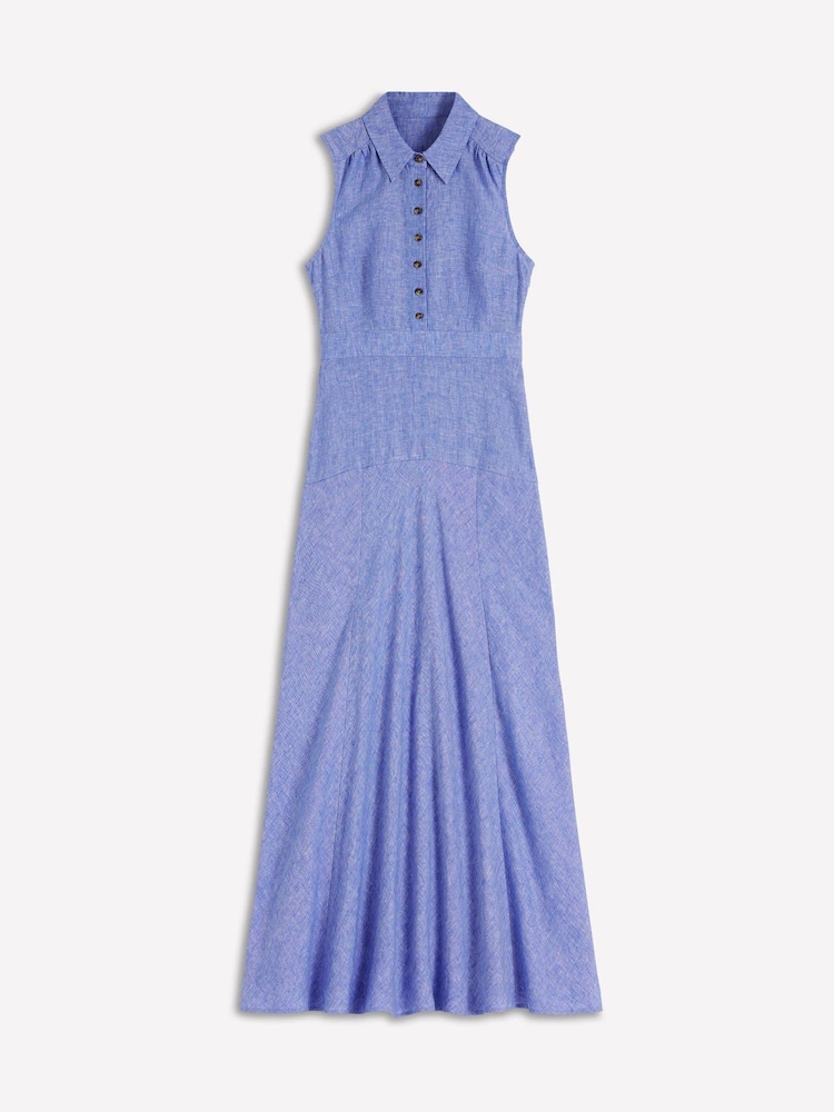 Boden Blue Erma Drop Waist Linen Dress - Image 5 of 5 Boden Blue Erma Drop Waist Linen Dress - Image 5 of 5