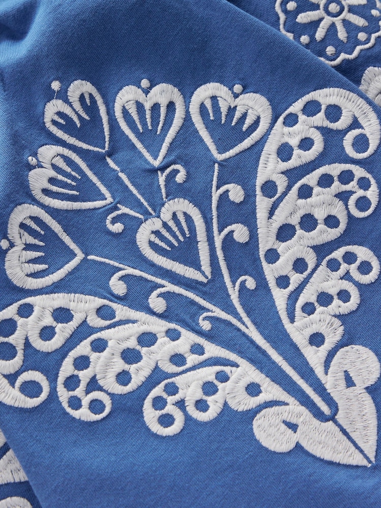 Boden Blue Embroidered V-back Dress - Image 3 of 3