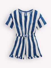 Boden Blue Relaxed Towelling Playsuit - Image 1 of 3