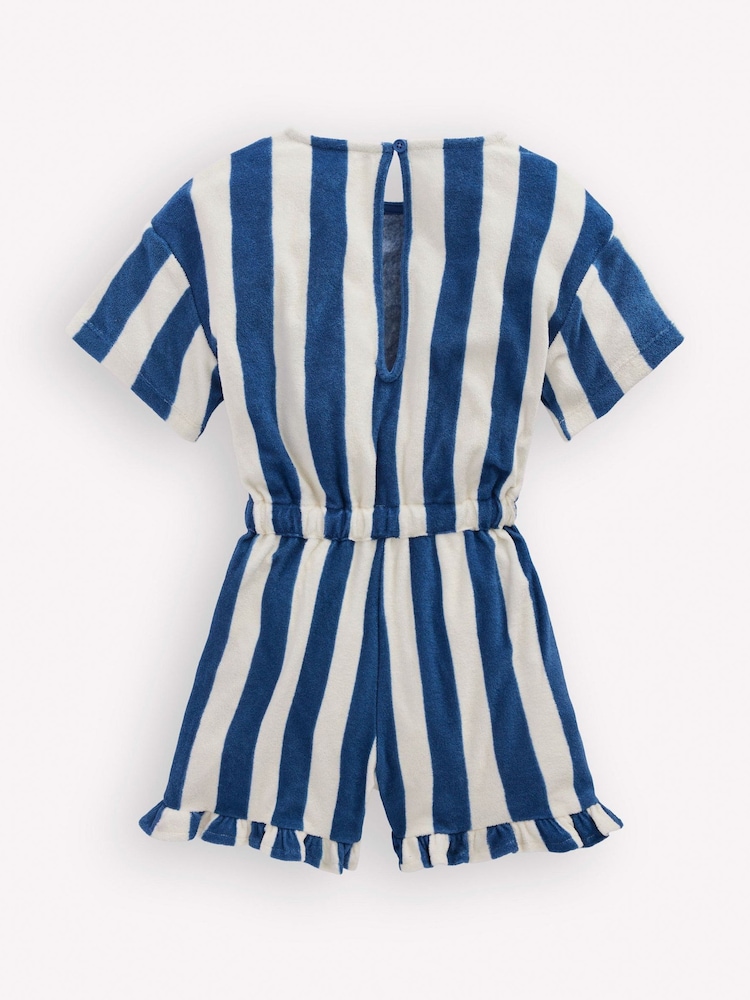 Boden Blue Relaxed Towelling Playsuit - Image 2 of 3