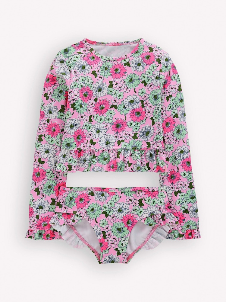 Boden Purple Long Sleeve Frill Swimsuits - Image 1 of 3