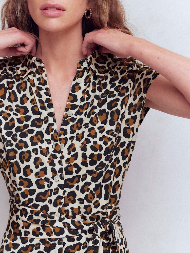 Boden Cream Marcia Jersey Shirt Dress - Image 2 of 6