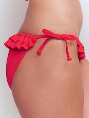Boden Red Ruffle Bikini Bottoms - Image 3 of 6