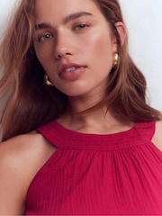 Boden Pink Pink Ruffle Double Cloth Top - Image 4 of 5