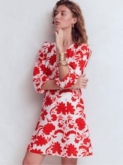 Boden Red Marla Linen Blend Short Dress - Image 1 of 6