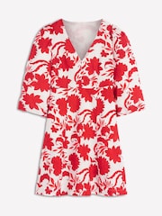 Boden Red Marla Linen Blend Short Dress - Image 6 of 6