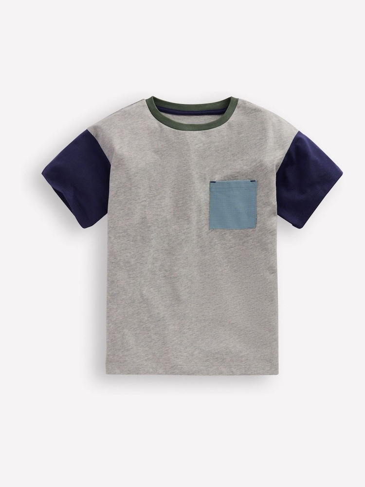Boden Grey Relaxed Ripstop Pocket T-Shirt - Image 1 of 3