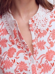 Boden Pink Nessa Broderie Collar Blouse - Image 2 of 5