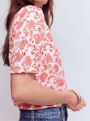 Boden Pink Nessa Broderie Collar Blouse - Image 4 of 5