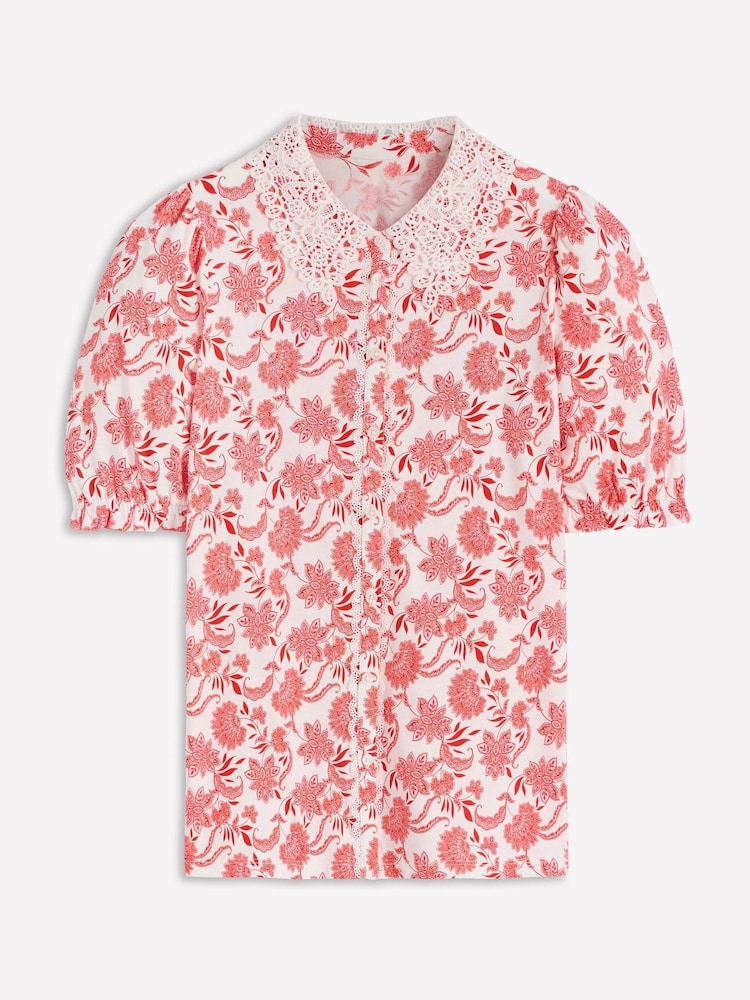 Boden Pink Nessa Broderie Collar Blouse - Image 5 of 5