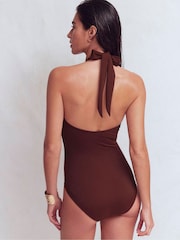 Boden Brown Minori Halter Tie Swimsuit - Image 3 of 6