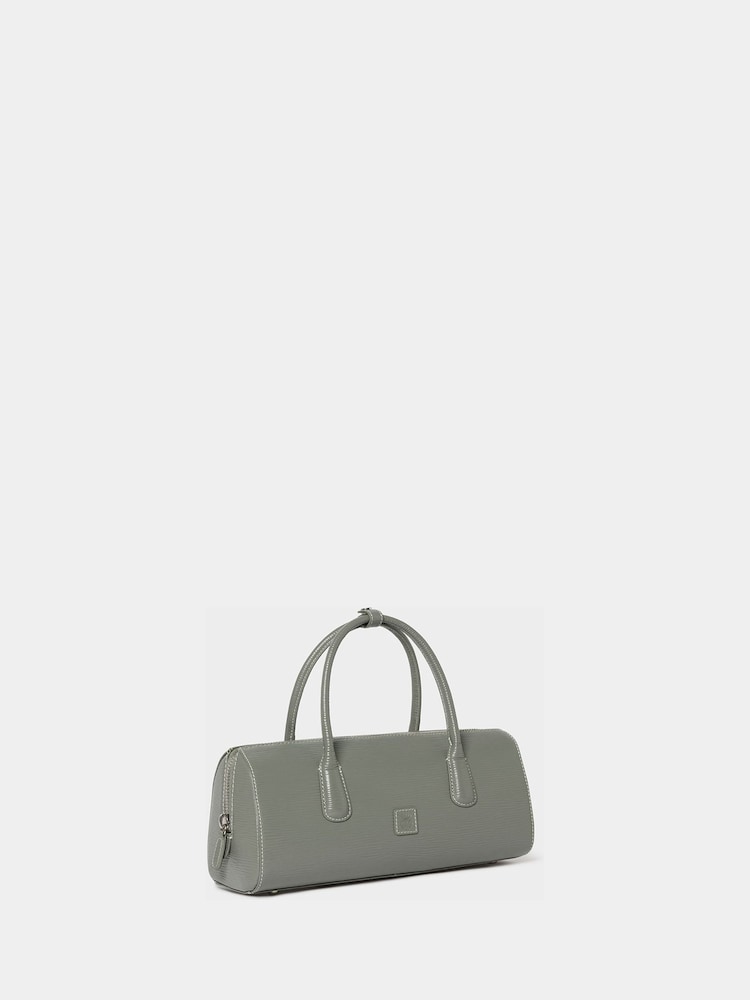 رمادي - Osprey London The Hepburn Leather Baguette Bag - Image 2 of 4