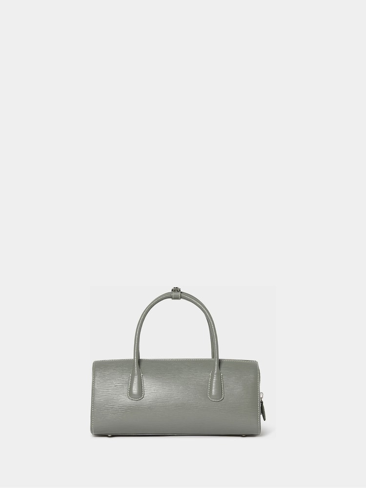 Osprey London Grey The Hepburn Leather Baguette Bag - Image 6 of 6 Osprey London Grey The Hepburn Leather Baguette Bag - Image 6 of 6