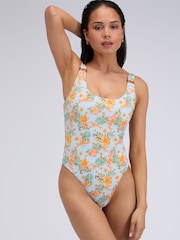 Boux Avenue Blue Bonita Scoop Swimsuit - Image 1 of 5