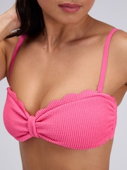 Boux Avenue Pink Kiri Scallop Bandeau Bikini Top - Image 4 of 7