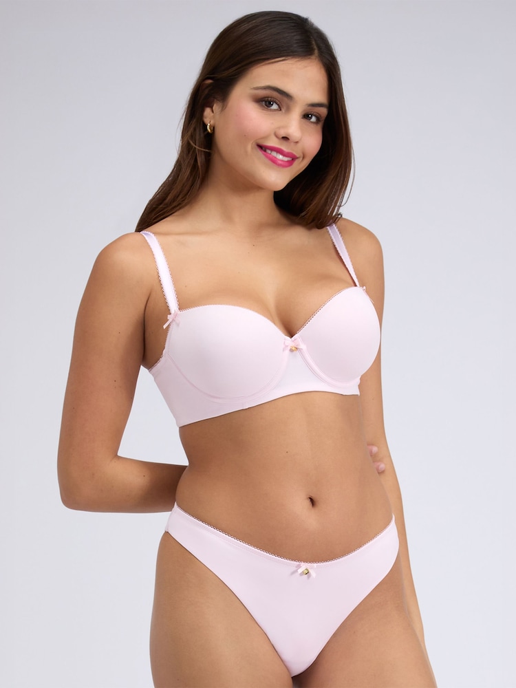 Boux Avenue Pink Emma Microfibre Balconette Bra - Image 2 of 5 Boux Avenue Pink Emma Microfibre Balconette Bra - Image 2 of 5