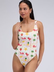 Boux Avenue White Bonita Scoop Swimsuit - Image 1 of 5