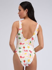 Boux Avenue White Bonita Scoop Swimsuit - Image 2 of 5