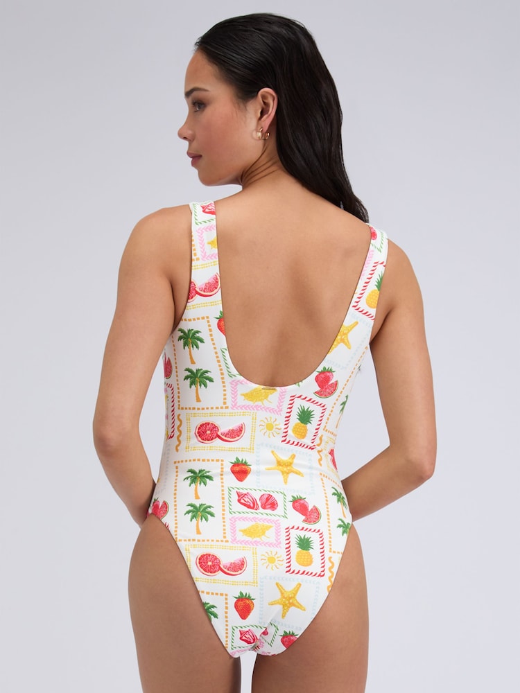 Boux Avenue White Bonita Scoop Swimsuit - Image 2 of 5