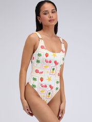 Boux Avenue White Bonita Scoop Swimsuit - Image 3 of 5