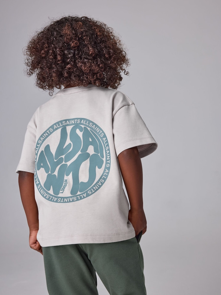 smALLSAINTS Neutral Distortion Oversized T-Shirt and Sweat Shorts Younger Set - Image 2 of 11 smALLSAINTS Neutral Distortion Oversized T-Shirt and Sweat Shorts Younger Set - Image 2 of 11