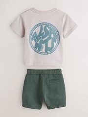 smALLSAINTS Neutral Distortion Oversized T-Shirt and Sweat Shorts Younger Set - Image 7 of 11