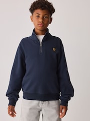 Belstaff Patch Quarter Zip Sweat Top - Imagen 1 de 5