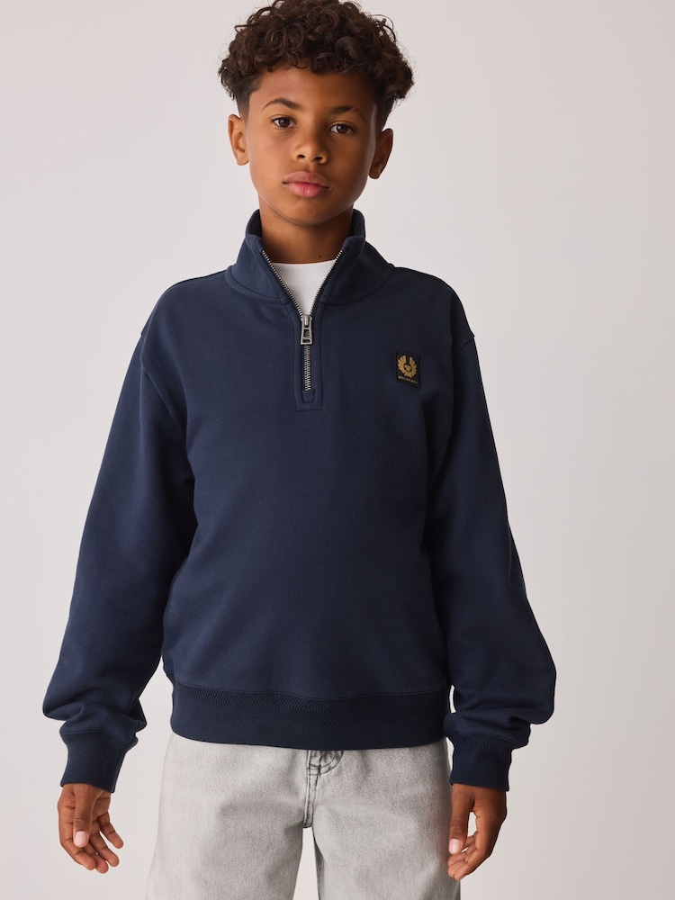 Belstaff Patch Quarter Zip Sweat Top - Imagen 1 de 5
