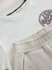 smALLSAINTS Neutral Distortion Oversized T-Shirt and Sweat Shorts Set - Image 10 of 13