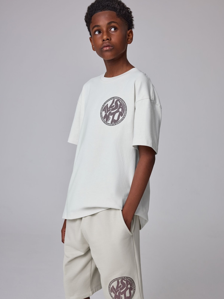 smALLSAINTS Neutral Distortion Oversized T-Shirt and Sweat Shorts Set - Image 2 of 13 smALLSAINTS Neutral Distortion Oversized T-Shirt and Sweat Shorts Set - Image 2 of 13