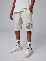 smALLSAINTS Neutral Distortion Oversized T-Shirt and Sweat Shorts Set - Image 3 of 13