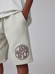 smALLSAINTS Neutral Distortion Oversized T-Shirt and Sweat Shorts Set - Image 6 of 13