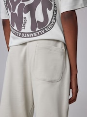 smALLSAINTS Neutral Distortion Oversized T-Shirt and Sweat Shorts Set - Image 7 of 13