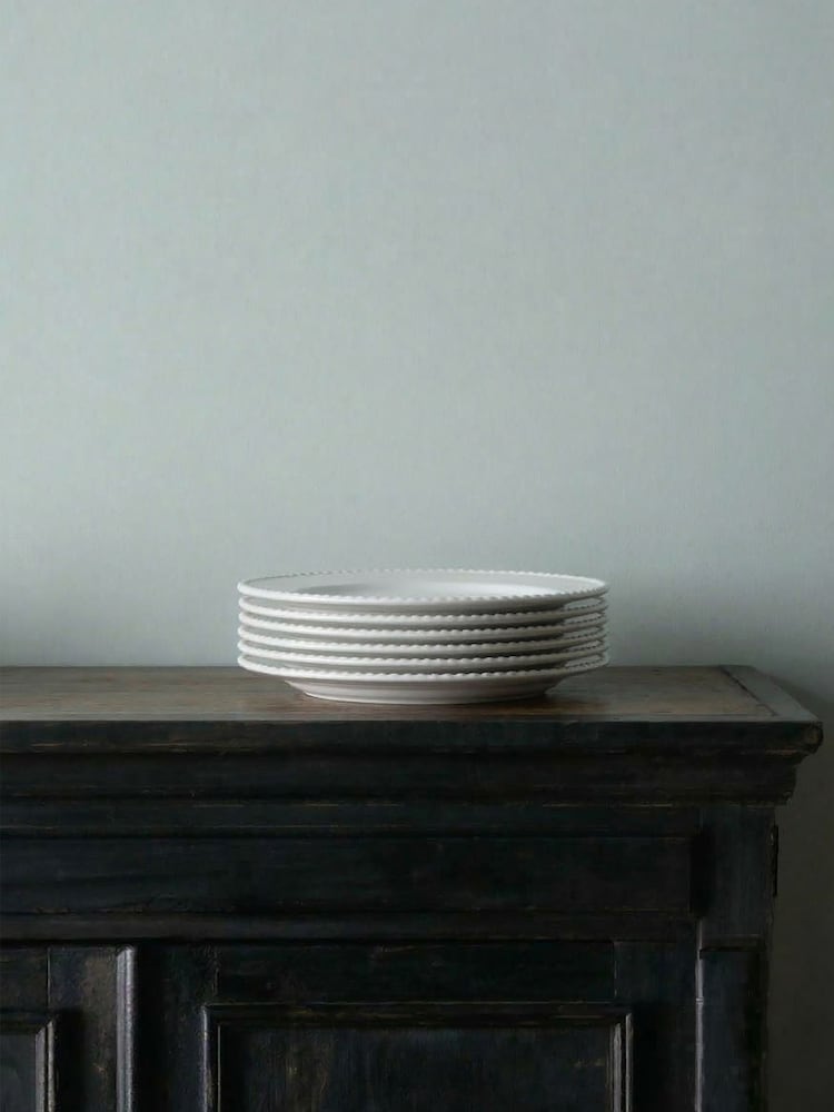 The Set 6 Piece White Bobble Dinner Plates - Image 1 of 3