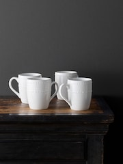The Set 4 Pack White Bobble Mugs - Image 2 of 3