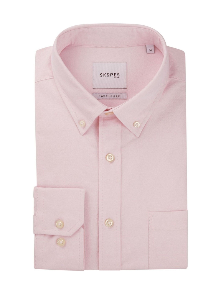 Skopes Pink Tailored Fit Casual Oxford Shirt - Image 7 of 7