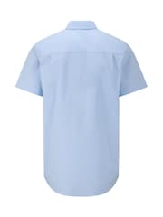 Skopes Blue Tailored Fit Casual Short Sleeve Oxford Shirt - Image 6 of 7