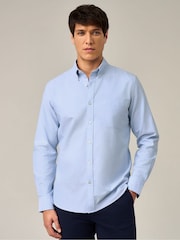 Skopes Blue Tailored Fit Casual Oxford Shirt - Image 1 of 7