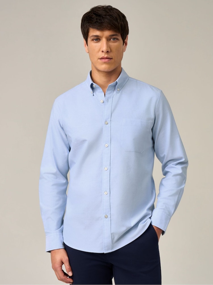 Skopes Blue Tailored Fit Casual Oxford Shirt - Image 1 of 7