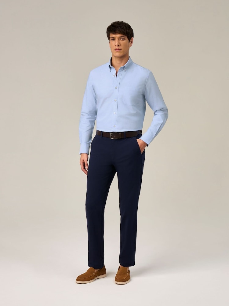 Skopes Blue Tailored Fit Casual Oxford Shirt - Image 2 of 7