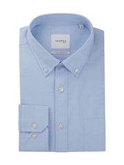 Skopes Blue Tailored Fit Casual Oxford Shirt - Image 7 of 7
