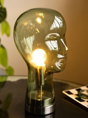 Rockett St George Green Glass Head Table Lamp - Image 1 of 6